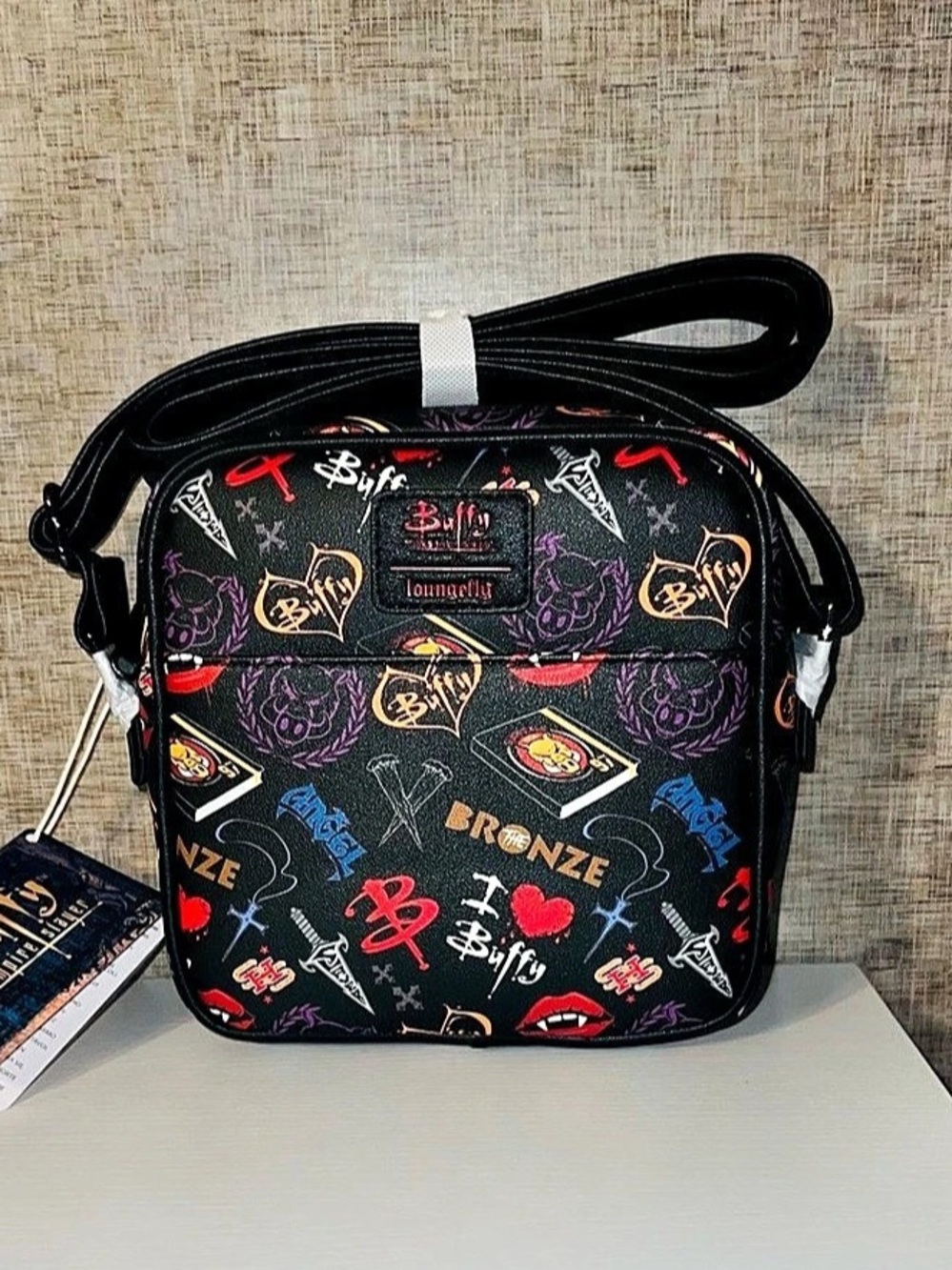 Loungefly Buffy The Vampire Slayer Icons Crossbody Bag in Black & Multicolor